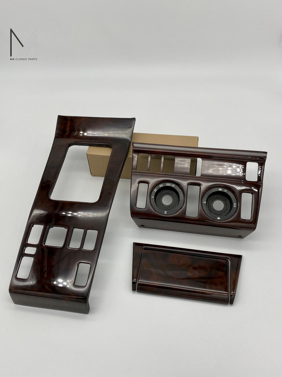 Wurzelholz Set für Mercedes Benz W124 (4x EFH, Klimaanlage, 5x Ausschnitt)