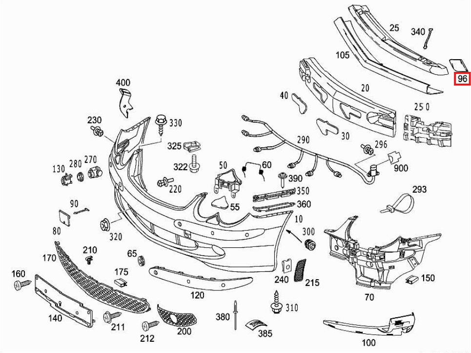 Mercedes-Benz Abschleppösenabdeckung Vorne SL R230 Grundiert – A2308851722 – Ansicht 4