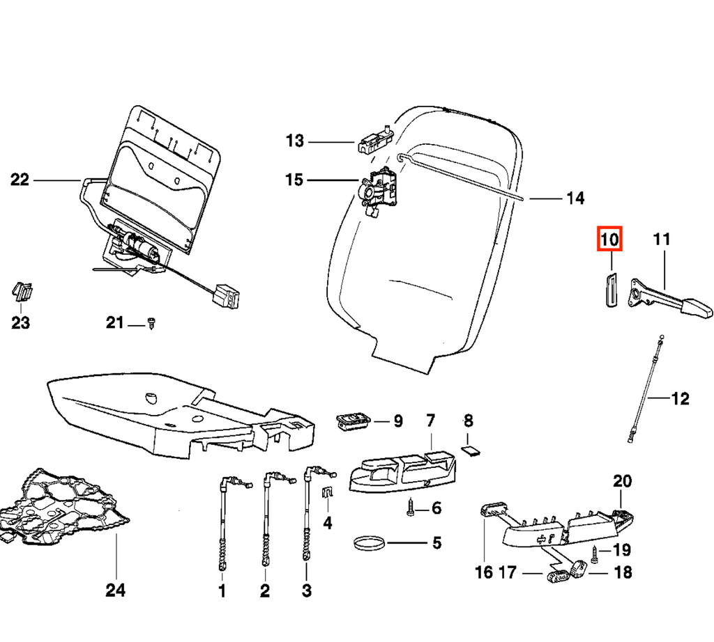 BMW Blende Lehnenverstellhebel Sitz E36 NEU – Ansicht 4