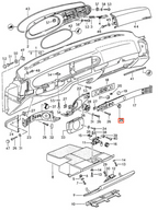 Porsche 944 968 Armaturenbrett-Gitter für Temperatursensor Schwarz – Ansicht 4