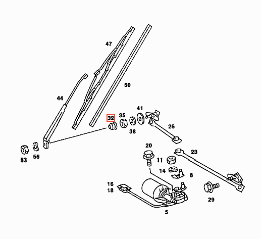 Mercedes-Benz W123 C123 S123 Windschutzscheibe Wischer Mutter Abdeckung Kappe – A1238240072 – Ansicht 4