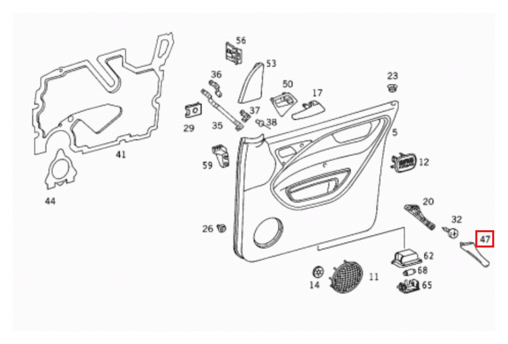 Mercedes-Benz Türgriff-Abdeckung vorne W163 NEU – A1638150140 – Ansicht 4