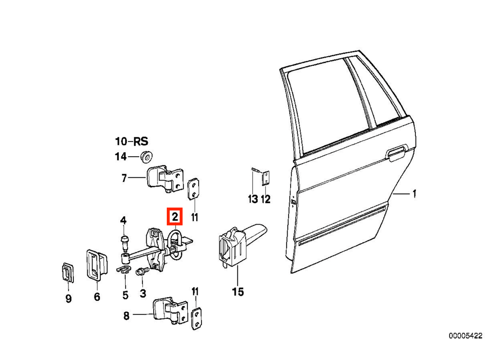 BMW Türfeststeller hinten E32 NEU – Ansicht 2