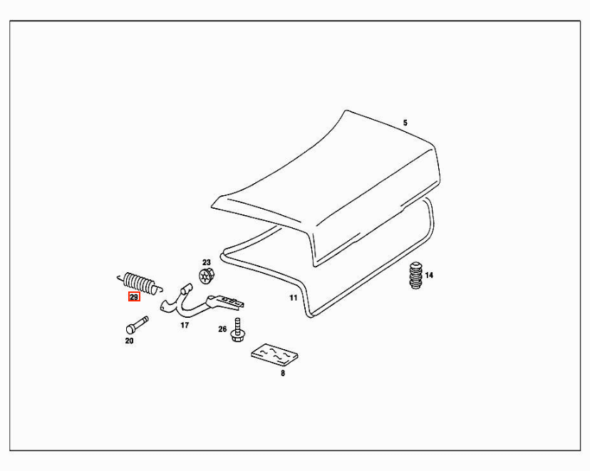 Mercedes-Benz Kofferraumdeckel-Scharnierfeder 2er-Set W201 – A2017570129 – Ansicht 5