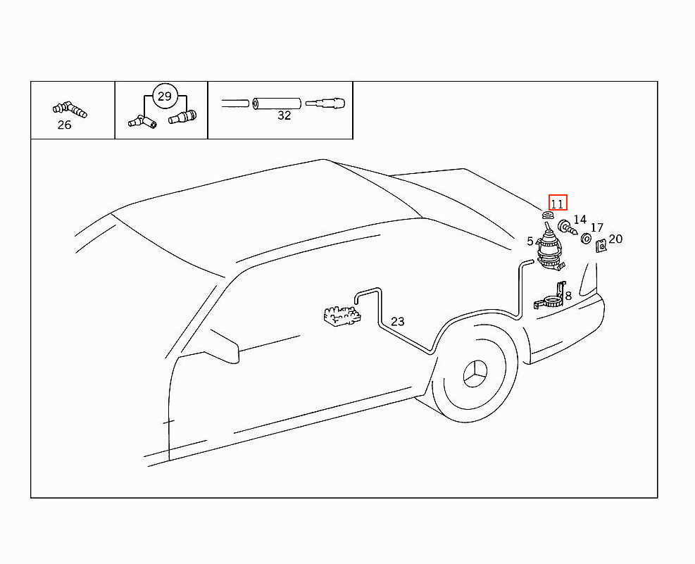 Mercedes-Benz Einparksensor-Antenne hinten W140 C140 NEU – A1408200091 – Ansicht 5