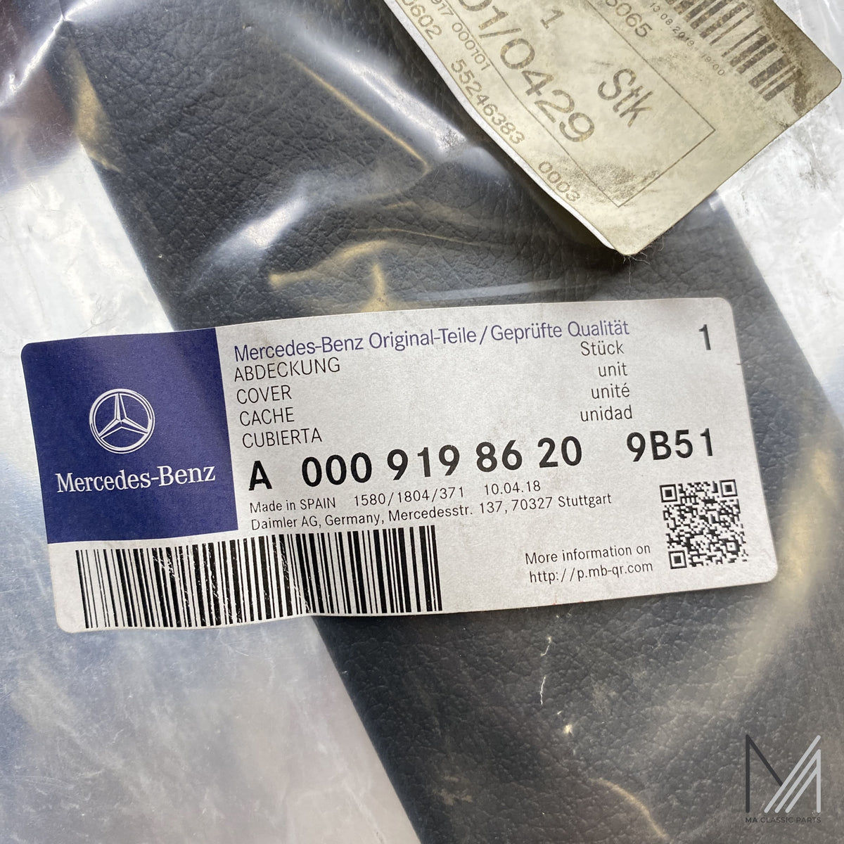 Mercedes-Benz Sprinter Sitzabdeckung NOS – A0009198620 – Ansicht 2