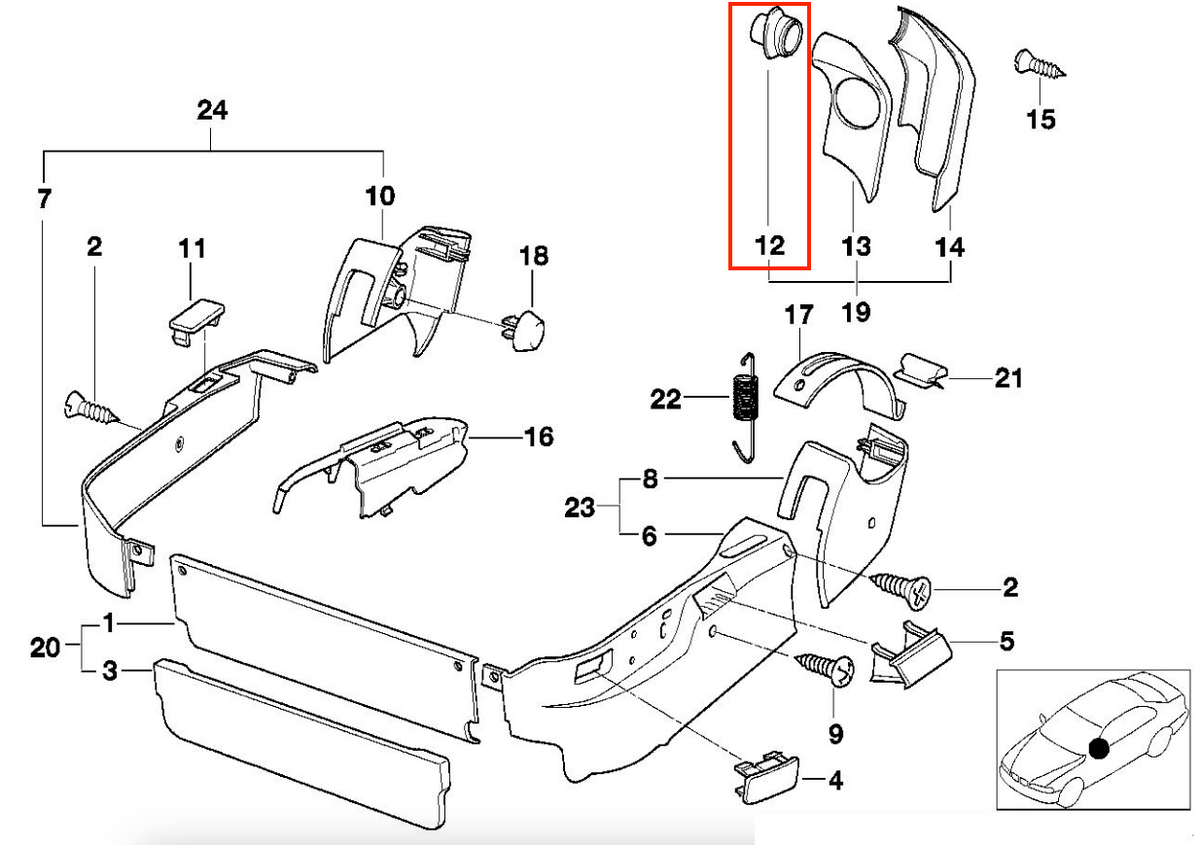 BMW E31 Abdeckung zwischen Sicherheitsgurt und Kopfstütze Zierleiste Set – Ansicht 12