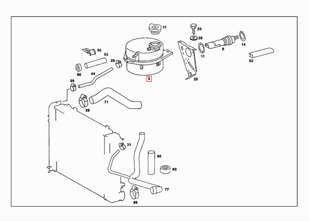 Mercedes-Benz Kühlmittel-Ausgleichsbehälter R107 W463 – A1075000549 – Ansicht 5