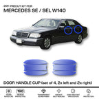 Mercedes-Benz Türgriffmulden-Schutzfolie PPF 4er-Satz W140 NEU