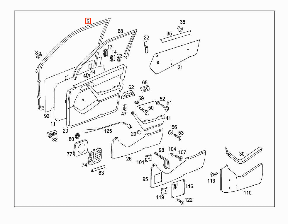 Mercedes-Benz Vorne Türdichtung W124 – A1247201178 – Ansicht 3