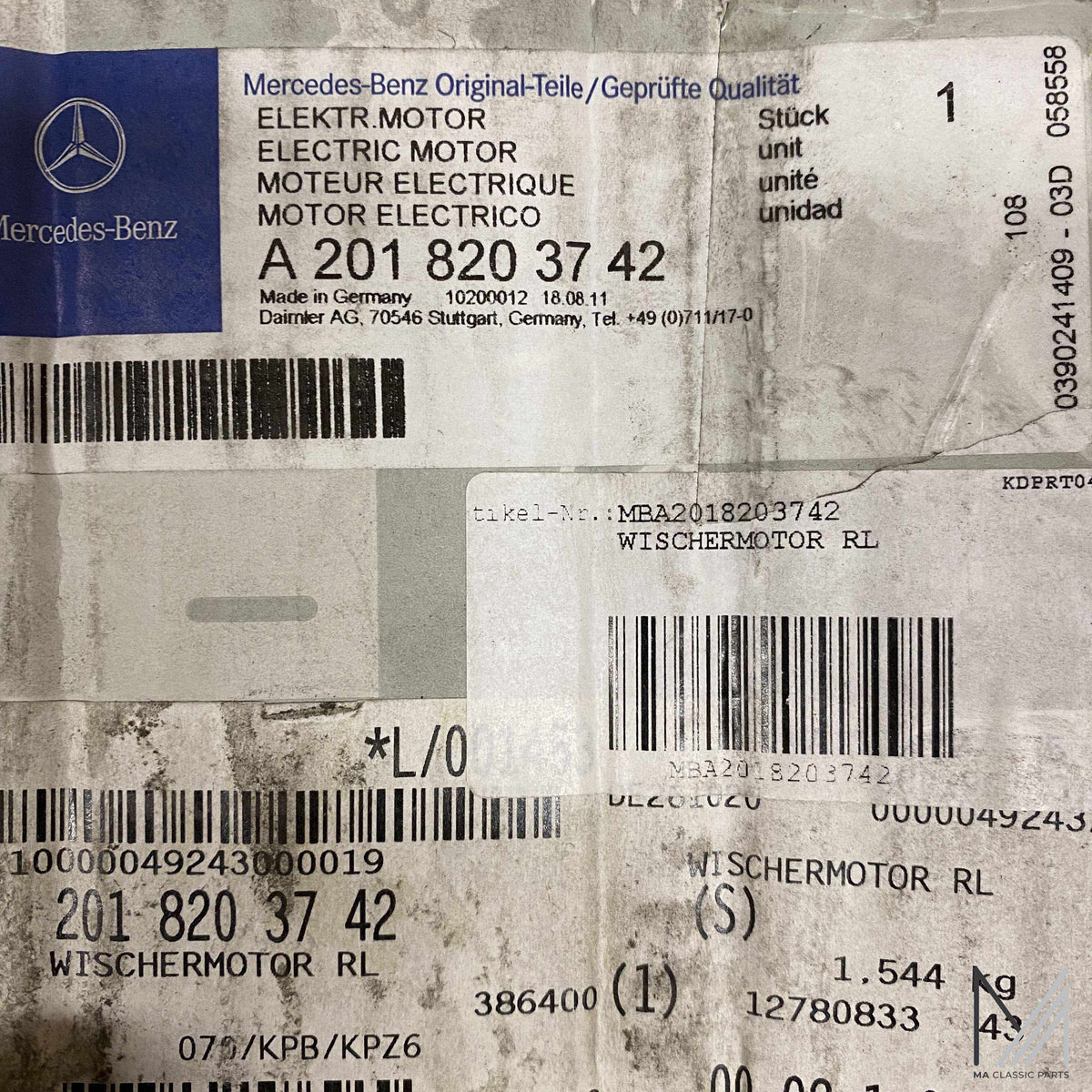 Mercedes-Benz W201 Wischermotor NOS – A2018203742 – Ansicht 4
