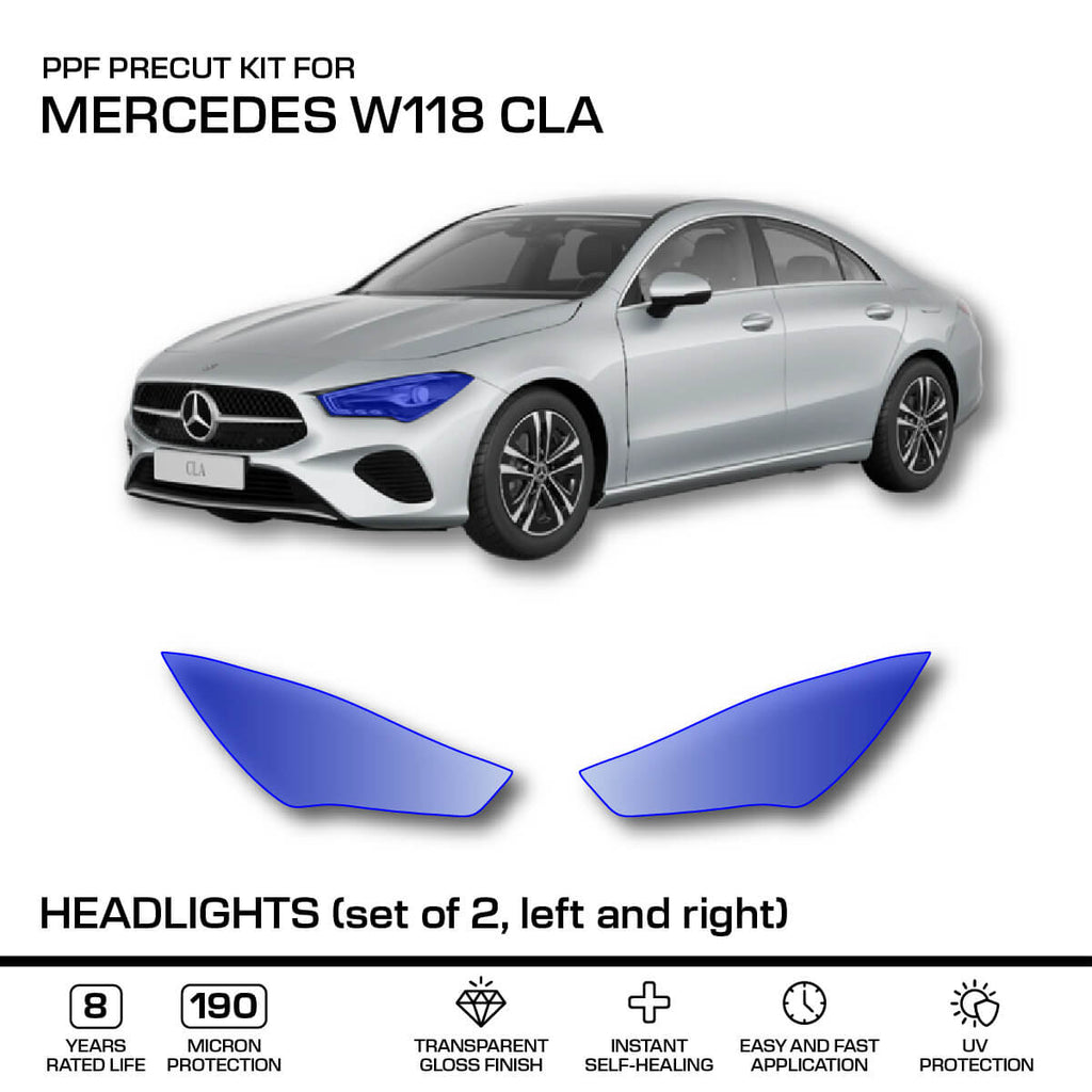 Mercedes-Benz Scheinwerfer-Schutzfolie PPF 2er-Satz CLA C118 X118 NEU