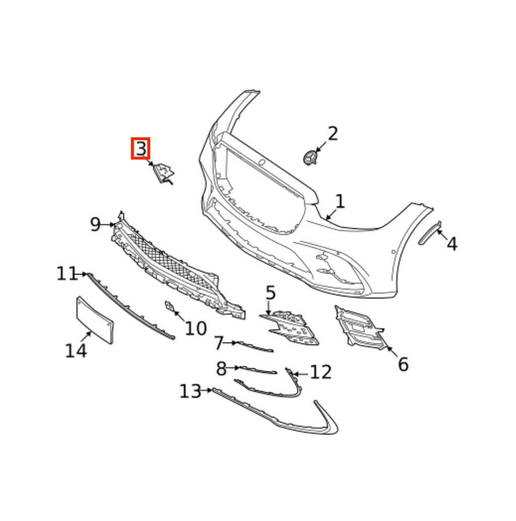 Mercedes-Benz Abschleppösenabdeckung vorne W223 AMG Grundiert – A2238851201 – Ansicht 4