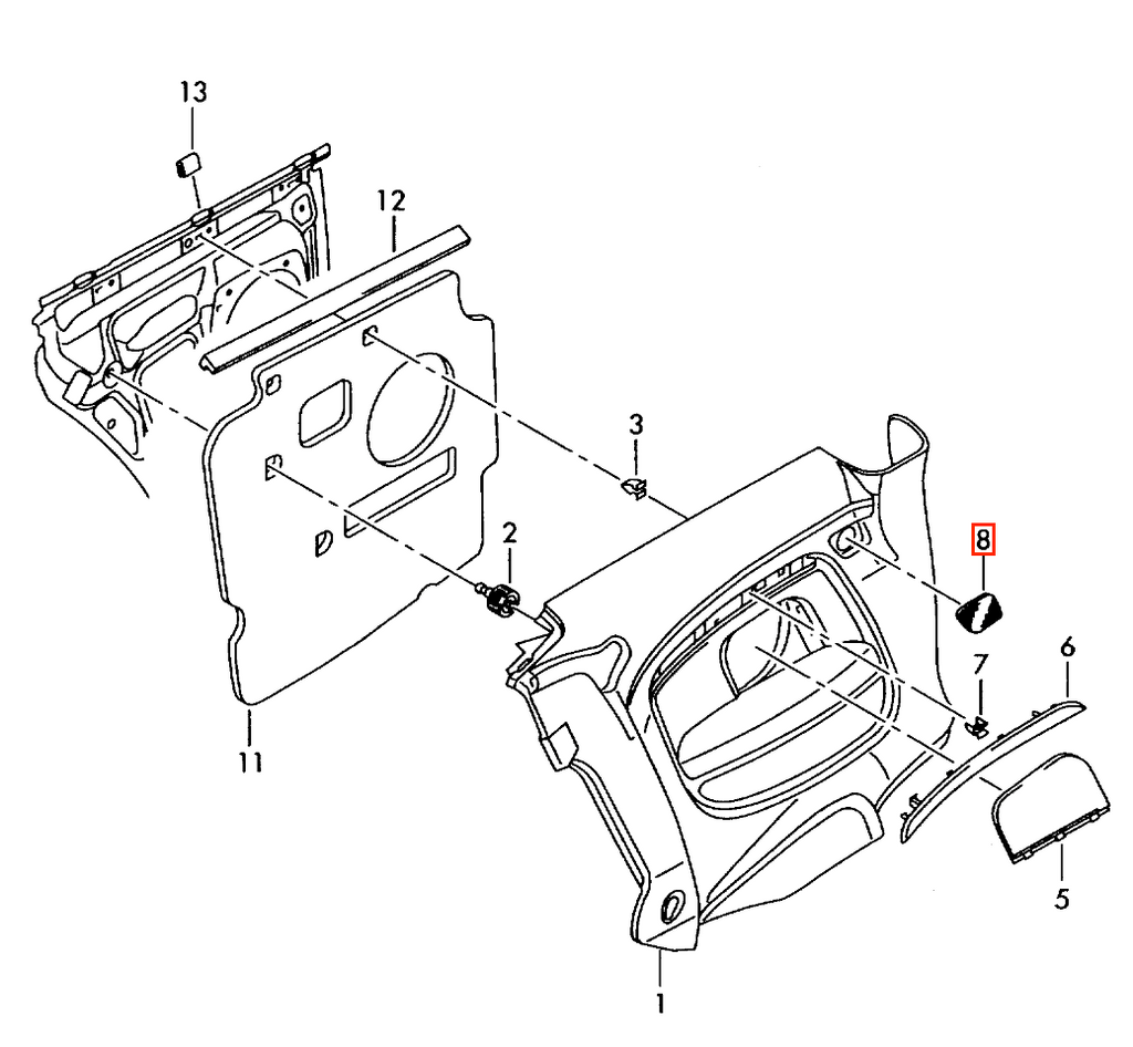 Audi A5 RS5 Hinten Quarter Verkleidung Lautsprecher Abdeckung li. od. re. – Ansicht 9