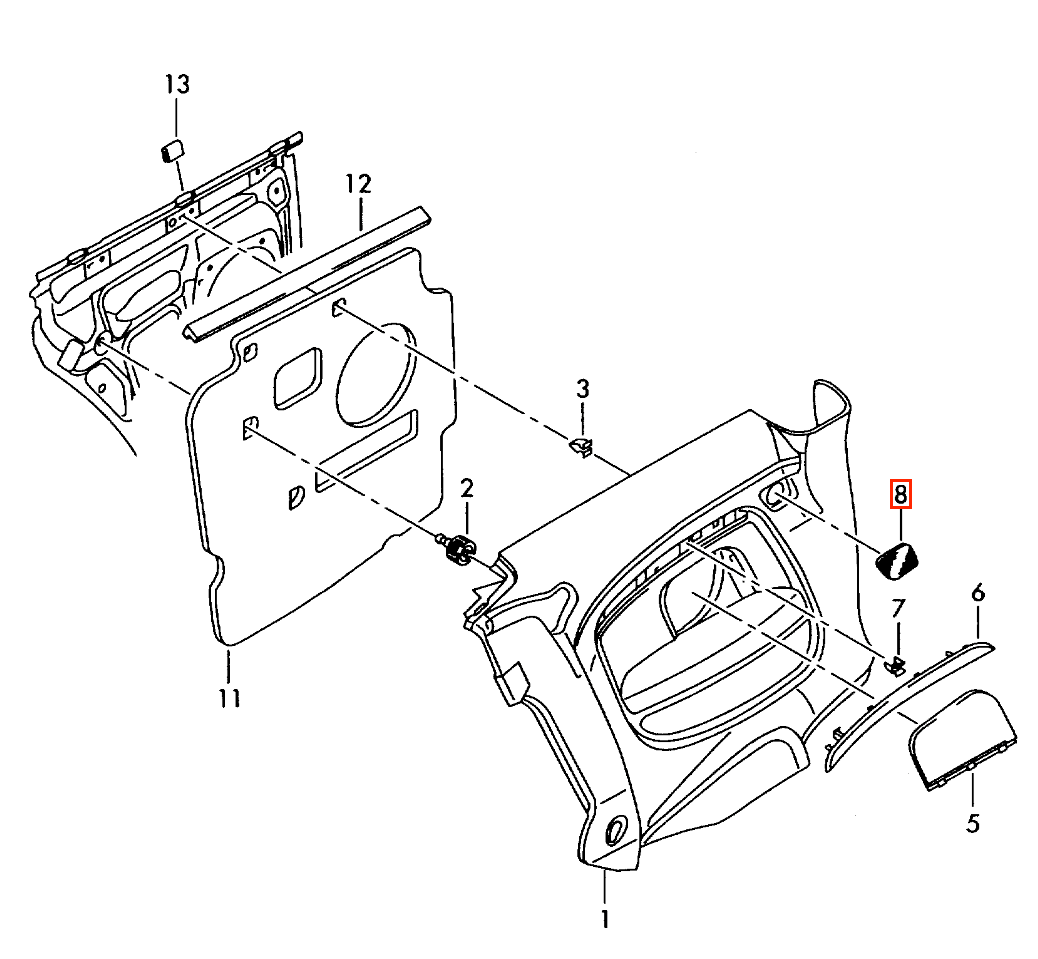 Audi A5 RS5 Hinten Quarter Verkleidung Lautsprecher Abdeckung li. od. re. – Ansicht 9