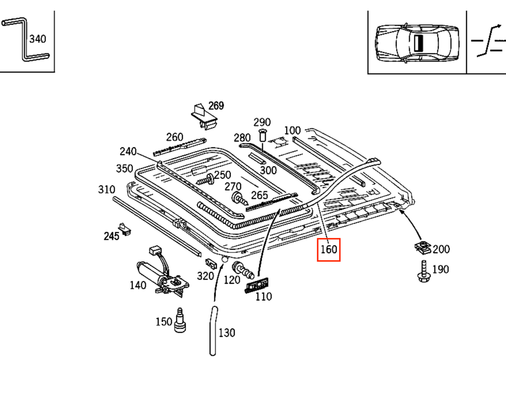 Mercedes-Benz Schiebedach Reparaturkabel 2er-Satz W203 W211 C209 C215 – A2157800589 – Ansicht 2