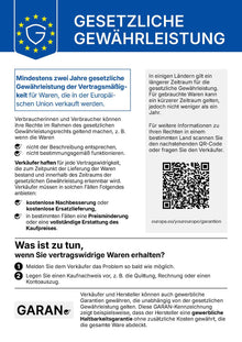 Hinweis zur gesetzlichen Gewährleistung (EU)